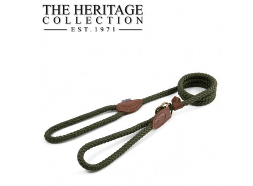 Ancol - Heritage Rope Slip Lead Green