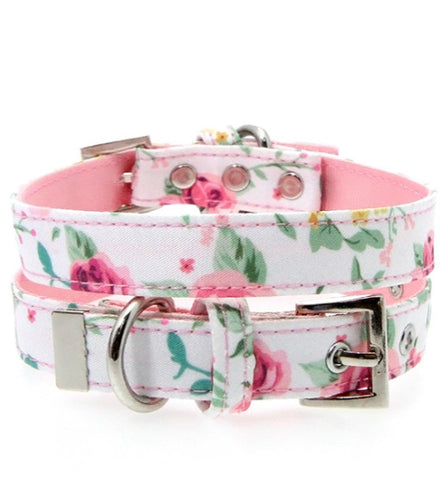 Urban Pup - Pink Floral Cascade Fabric Collar