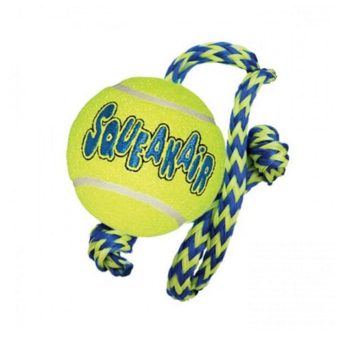 Kong - Air Dog Squeaker Tennis Ball with Rope Medium