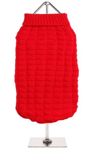 Urban Pup - Red Waffle Knitted Sweater
