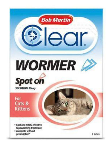 Bob Martin - Clear Wormer for Cats (2 pippettes)