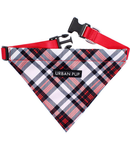 Urban Pup - Red & White Plaid Bandana