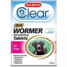 Bob Martin - Clear 3 in 1 wormer (4 tablets)