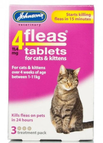 Johnson’s - 4Fleas Tablets for Cats & Kittens (3 Tablets)